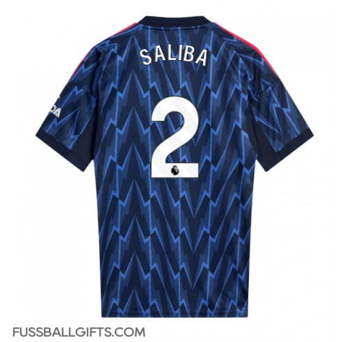 Arsenal William Saliba #2 Fußballbekleidung Auswärtstrikot 2025-26 Kurzarm